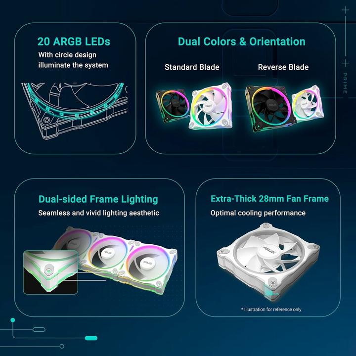 Produktbild ASUS Prime Mr120 Fan Argb White (120 mm, 1 x)