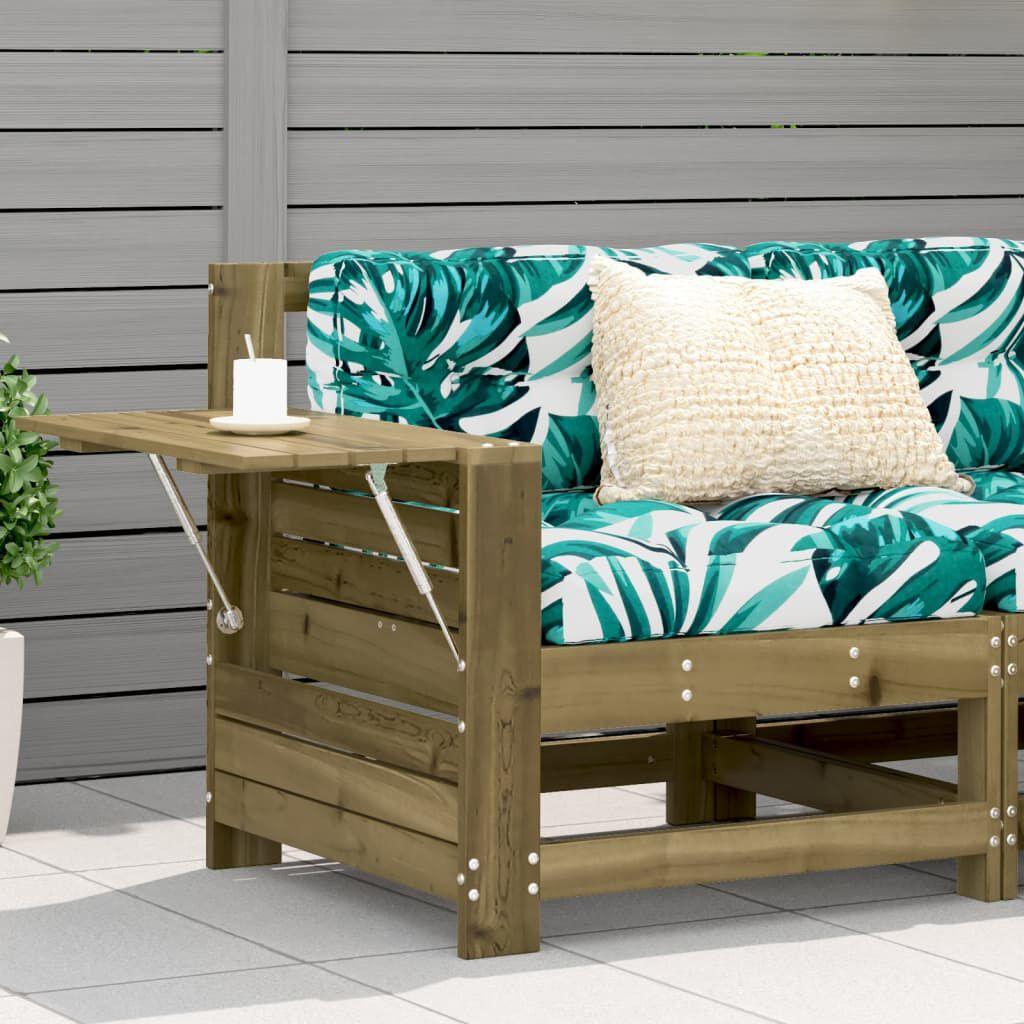 VidaXL, Gartenlounge, Gartensofa mit Armlehne und Beistelltisch