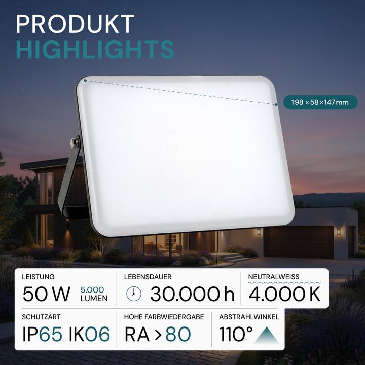 Produktbild Luxula LED-Fluter mit Schnellverbinder (5000 lm)