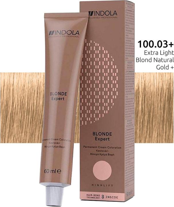 Image du produit Indola Blonde Expert Highlift 100.03 Naturel Or Plus Tube 60ml (100,03 Nature Gold Plus)