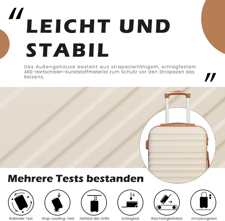 Actual product image Coolife 5-teiliges Reisekoffer Set (38 l, Hand luggage (up to 50 litres), M (50 - 90l), L (90 - 115l))