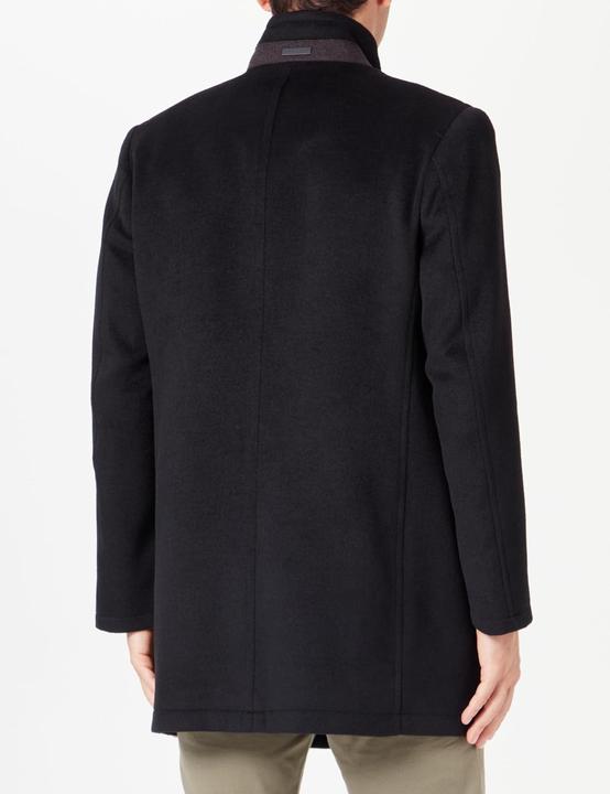 Actual product image Bugatti Classic Stand Collar Coat with Slant Pockets and Contrasting Lower Collar