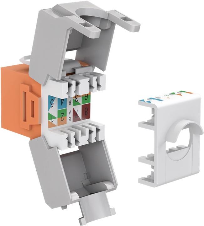 Image du produit Goobay CAT 6a KeyStone RJ45 Jack,non blindé, 500MHz, orange-blanc (Module Keystone)