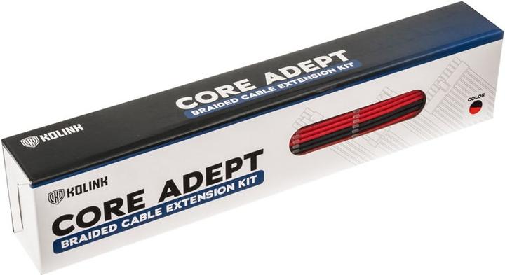 Actual product image Kolink Core Adept Braided Cable Extension Kit - Black/Red