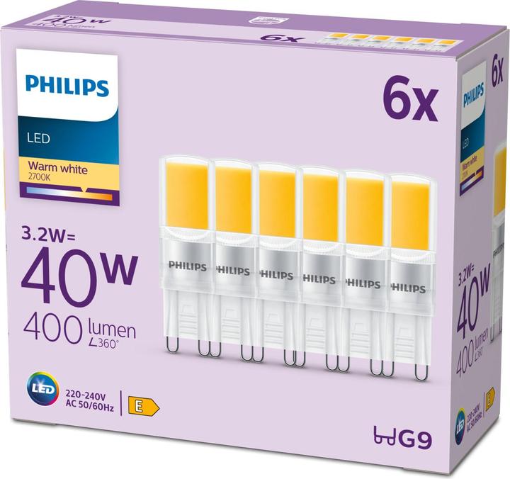 Immagine prodotto Philips Led 40w Ww Nd 6ct/6 Ec (G9, 3.20 W, 400 lm, 6 x, E)