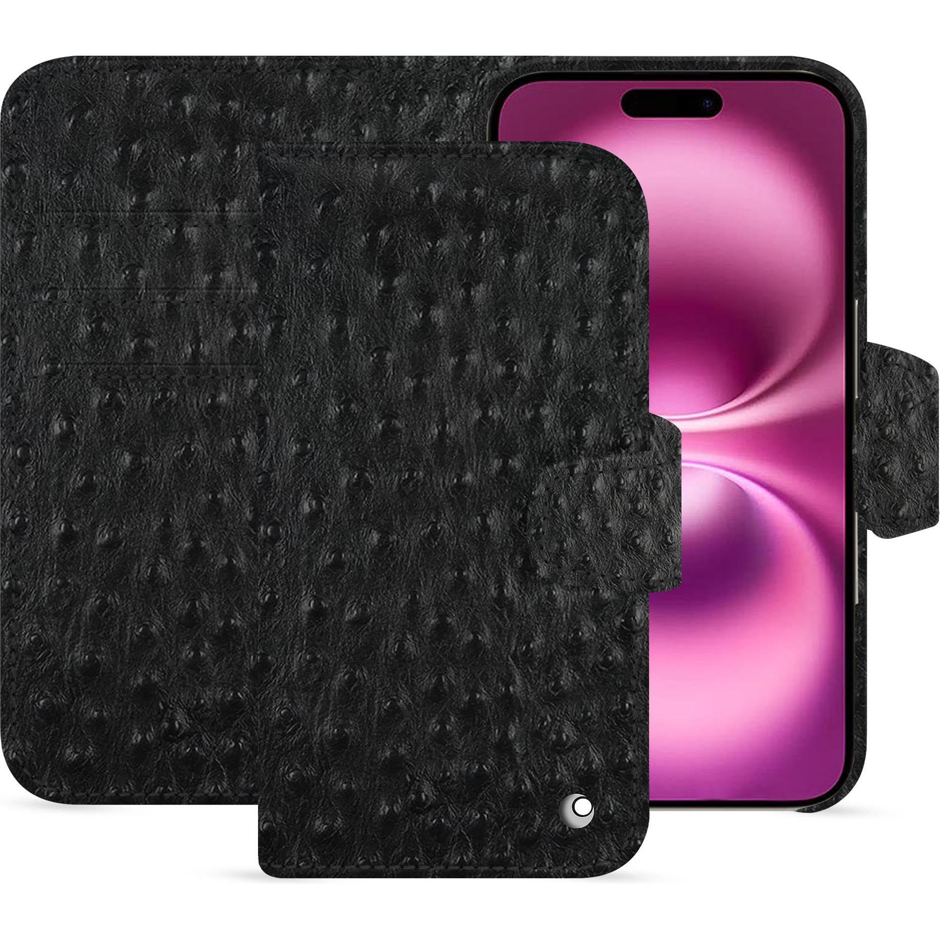 Thumbnail - Noreve Lederschutzhülle Apple iPhone 16 Plus (Apple iPhone 16 Plus), Smartphone Hülle, Schwarz