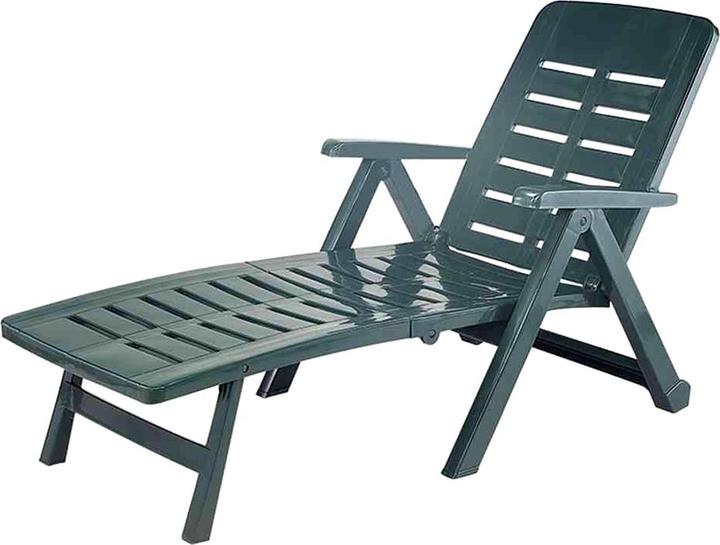 Mojawo Rollbare Liege Klappliege Sonnenliege Gartenliege Kunststoff Grün (189 cm)