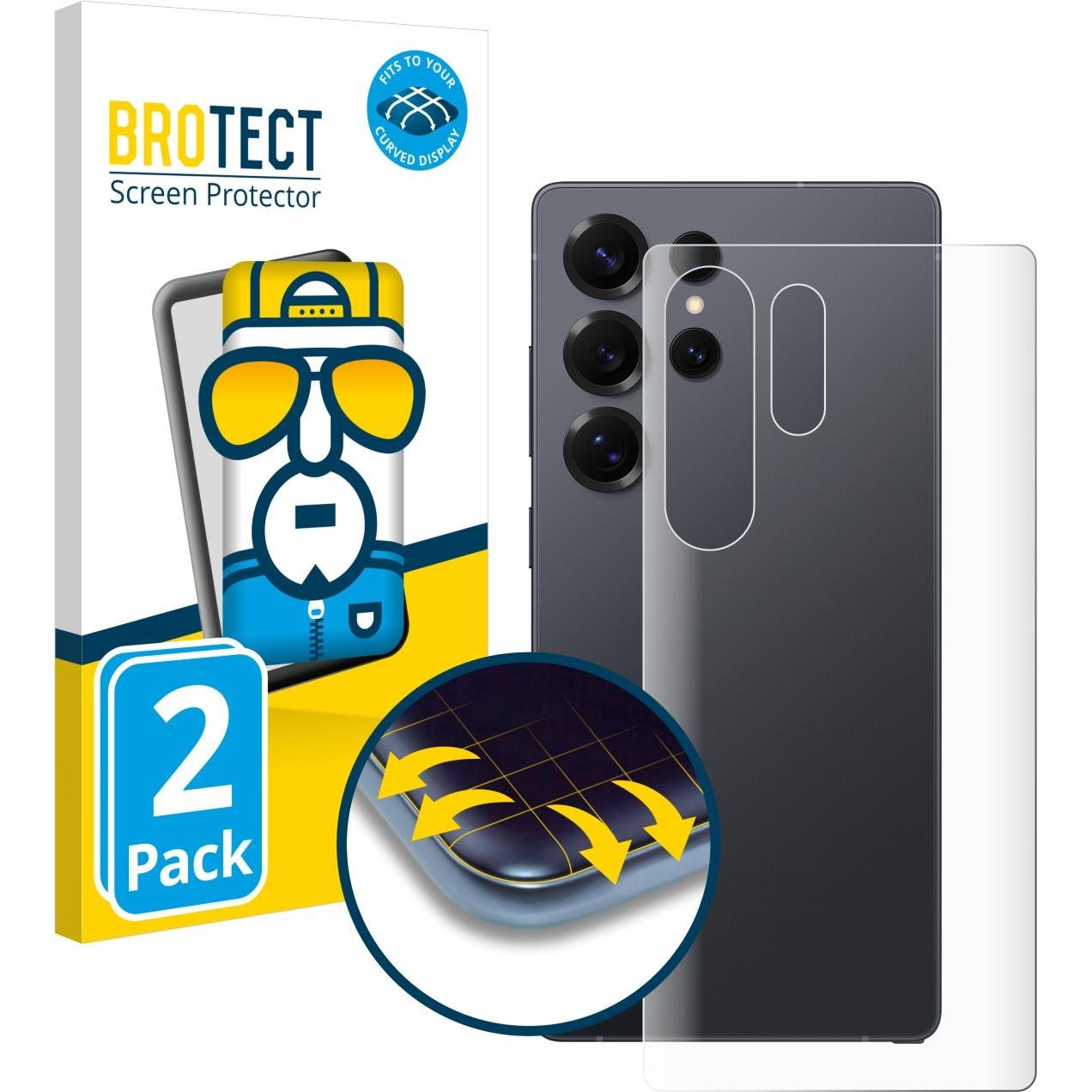BROTECT Fullscreen Schutzfolie Displayschutz Folie Klar Transparent (2 Stück, Samsung Galaxy S25 Ultra), Smartphone Schu...