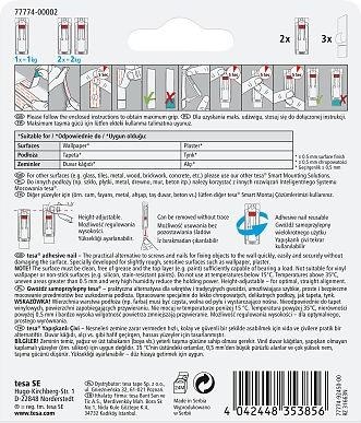 Produktbild tesa Klebenagel für Tapete & Putz, 1kg Halteleistung, höhenverstellbar