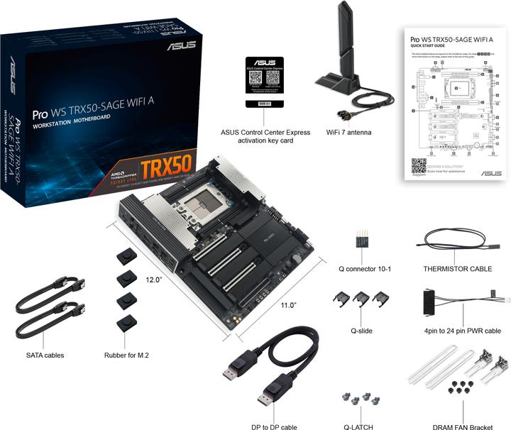 Produktbild ASUS MB Pro Ws Trx50-Sage Wifi A (sTR5, AMD TRX50, SSI CEB)