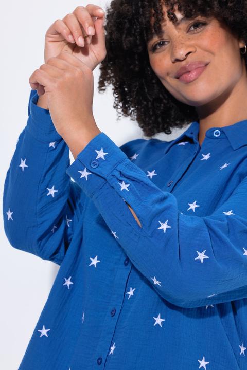 Image du produit Angel of Style Chemisier oversize en mousseline, avec étoiles brodées (54)
