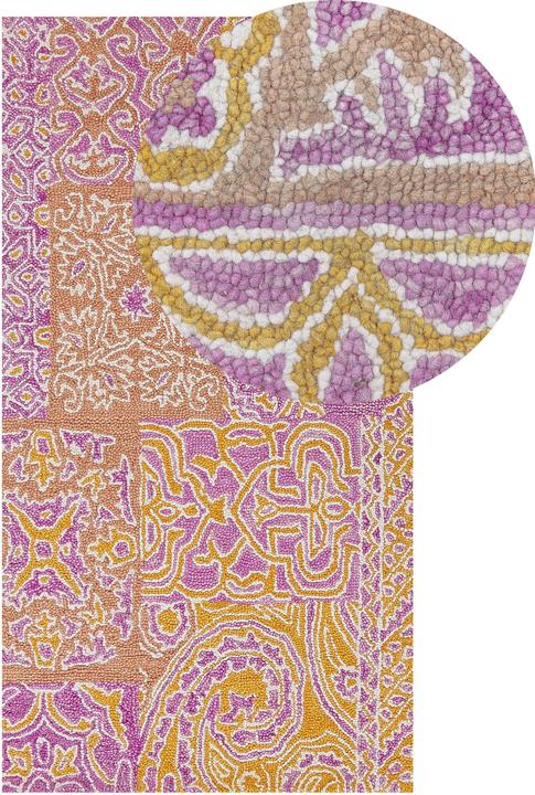 Actual product image Beliani Carpet Wool Multicoloured Oriental Pattern 80 x 150 cm Short Pile AVANOS (80 x 150 cm)