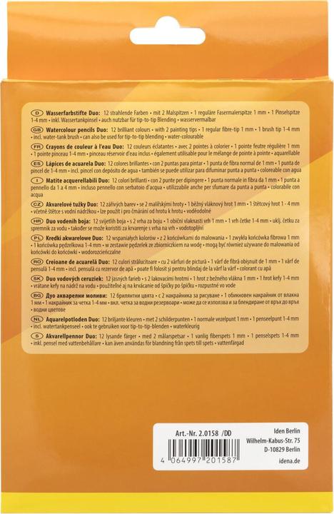 Produktbild Idena Wasserfarbstifte Duo 12 Farben (12x)