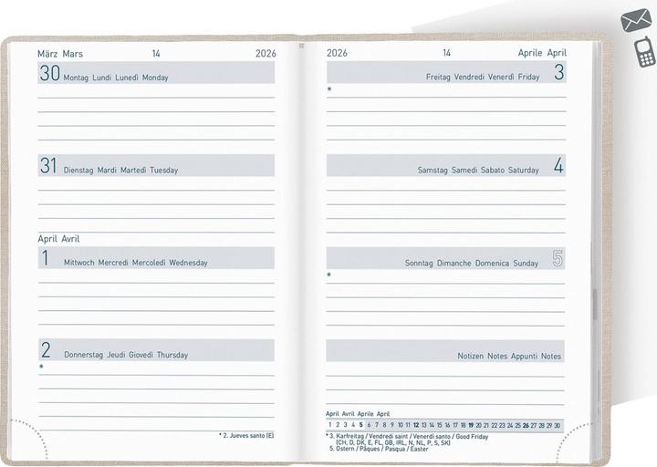 Produktbild Biella Taschenagenda Mittelformat