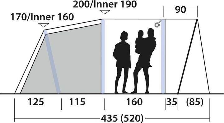 Produktbild Outwell - Monterey 4 Air - Blue - 4-person (Tunnelzelt, 19.70 kg, 4 Personen)