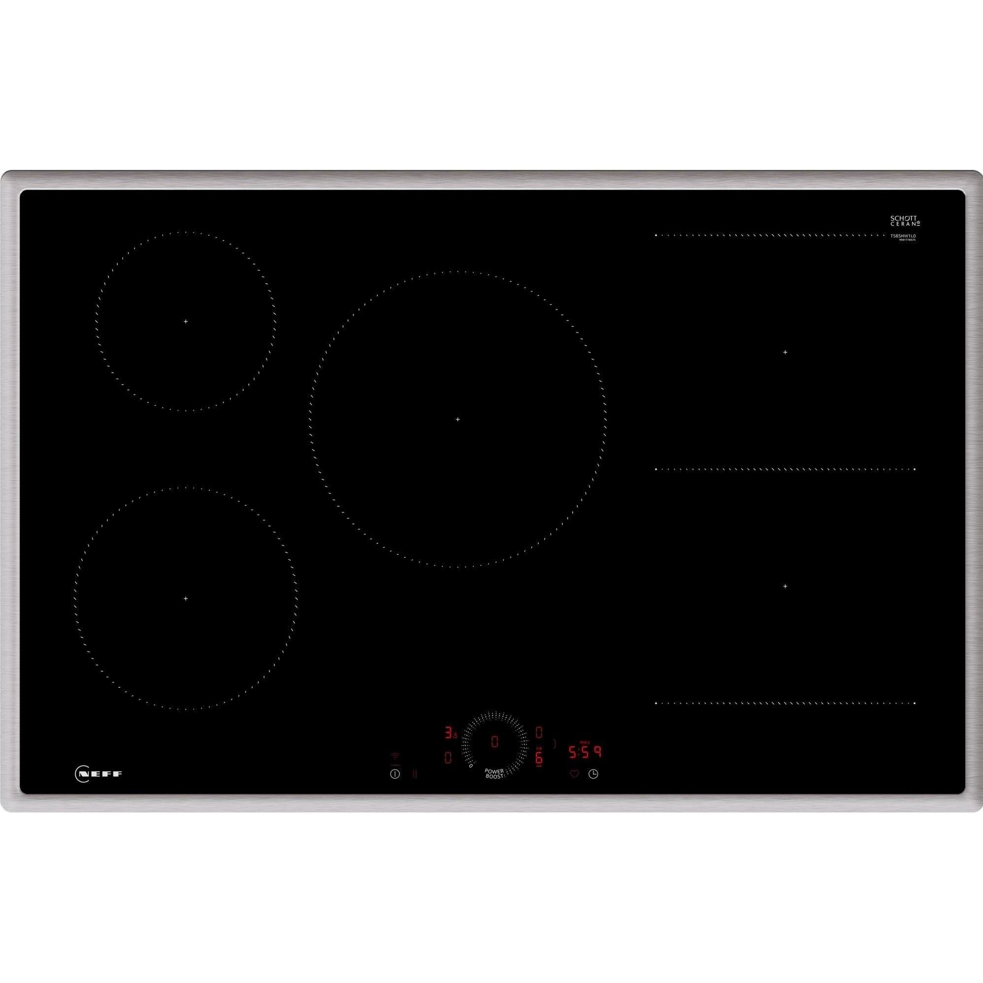 Neff Nero N 70, Piano Cottura A Induzione, 80 Cm, Con Cornice, T58shw1l0, Piano Di Cottura,