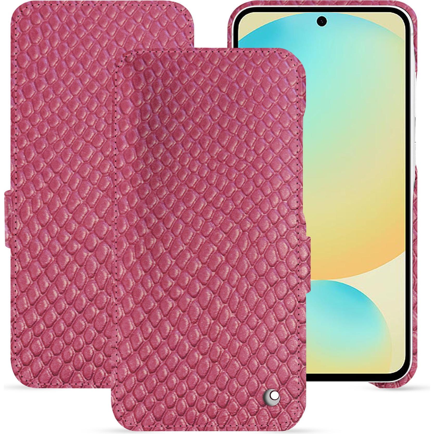 Noreve Lederschutzhülle horizontal (Samsung Galaxy S24 FE), Smartphone Hülle, Rosa