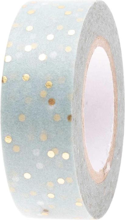 Actual product image Rico Design Washi Tape dots 1.5 cm x 10 m, gold/mint