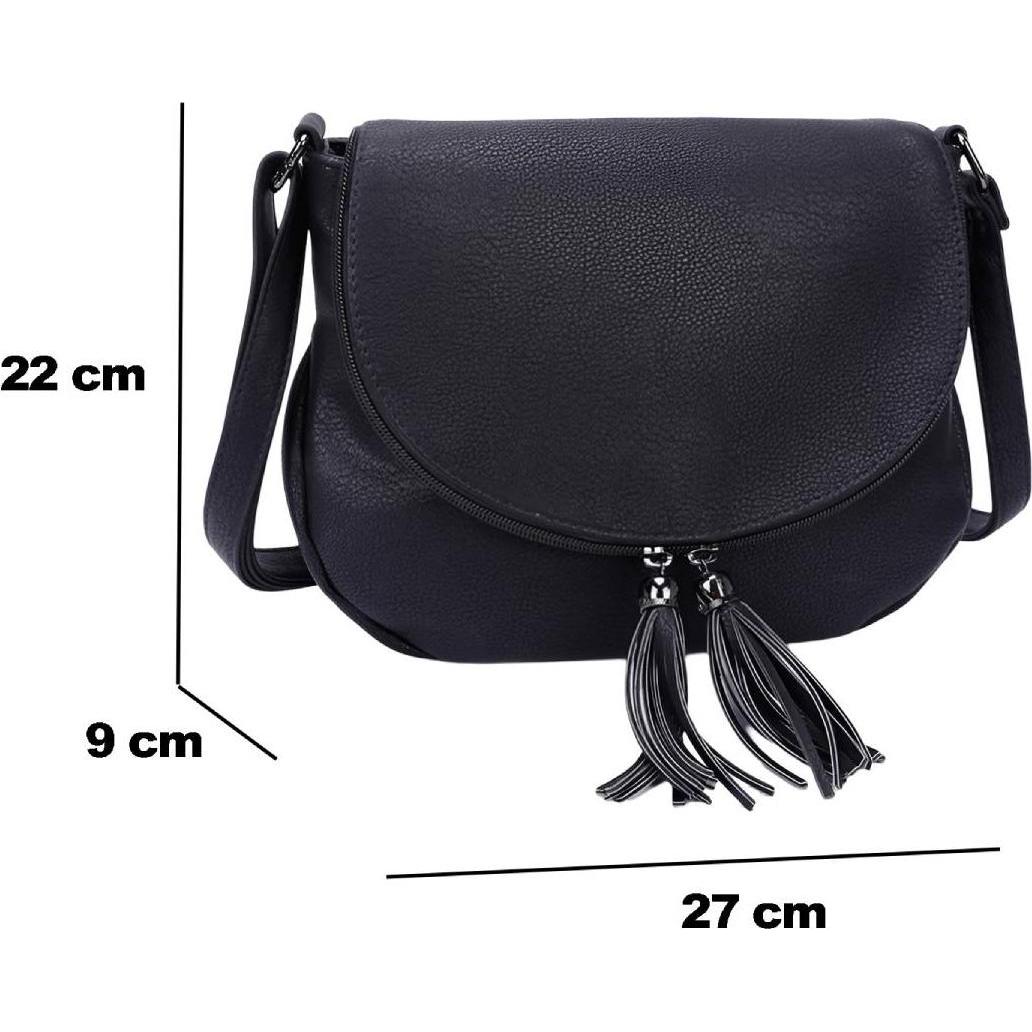 Gallantry, Handtasche, Zipper Umhängetasche, Schwarz