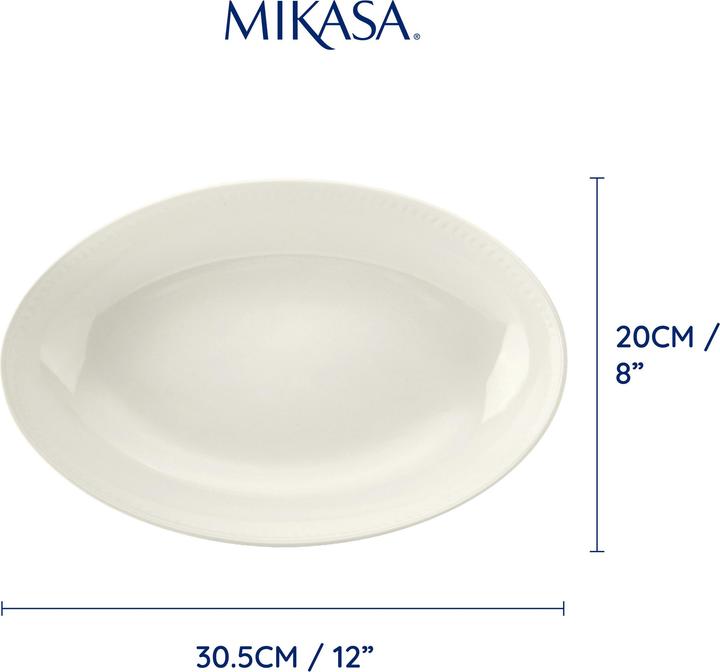 Actual product image Mikasa Cranborne Stoneware Serving Bowl, 30.5cm, Cream