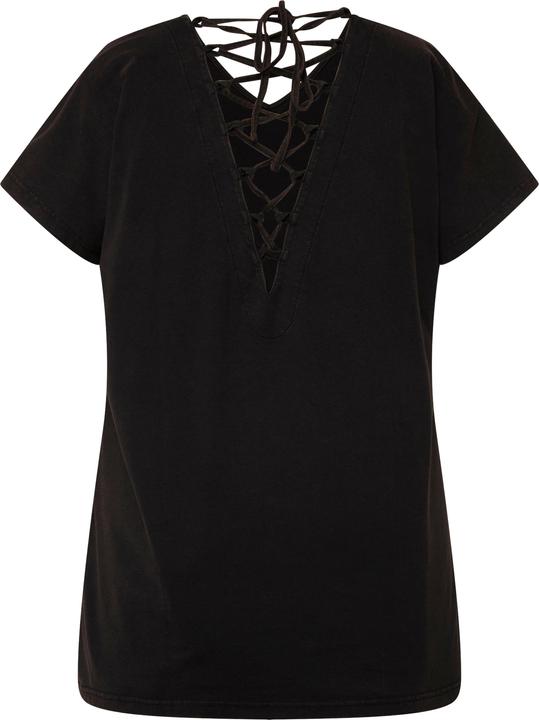 Actual product image Angel of Style Oversized Half-Sleeve V-Neck T-Shirt with Decorative Tie-Up Back (48)