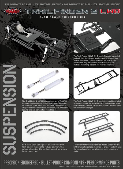 Actual product image Rc4Wd Scale Crawler Trail Finder 2 LWB Chassis Kit, 1:10 (Kit)