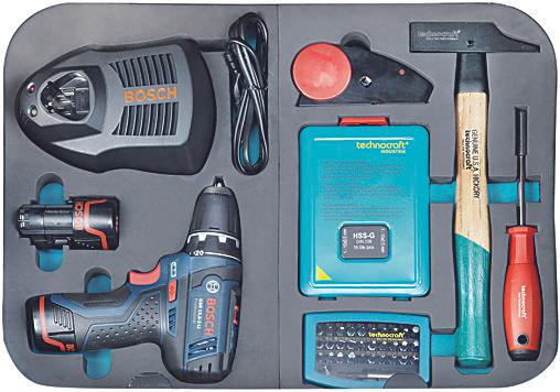 Produktbild technocraft ABS-Werkzeugkoffer PRO CHROME WOOD (BOSCH), 116-tlg (116 Teile)