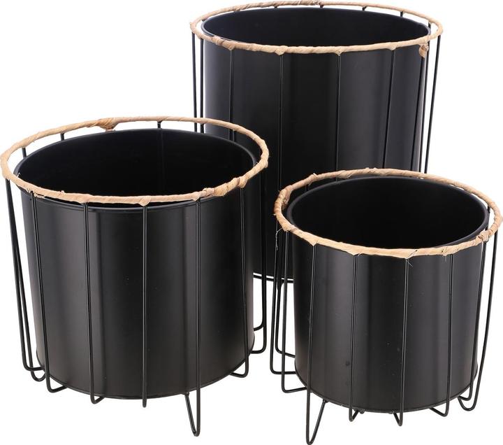 Produktbild Casativo 3er-Set Pflanzkübel aus Metall mit Verzierung, 3 Grössen