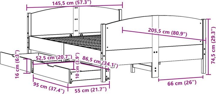 Image du produit vidaXL Bettgestell (140 x 200 cm)