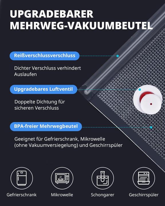 Produktbild Airmsen Handvakuumierer mit 33 Vakuumbeuteln & Weinverschlüssen