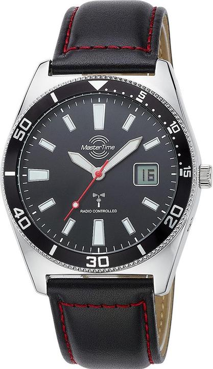 Master Time Orologio Da Uomo Radiocontrollato MTGA-10816-21L - Cinturino Pelle Nera, Lancette Luminose, Data Digitale