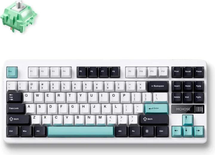 Actual product image Mchose G87 Cyan Blue Cabbage Tofu (US, Cable, Wireless)