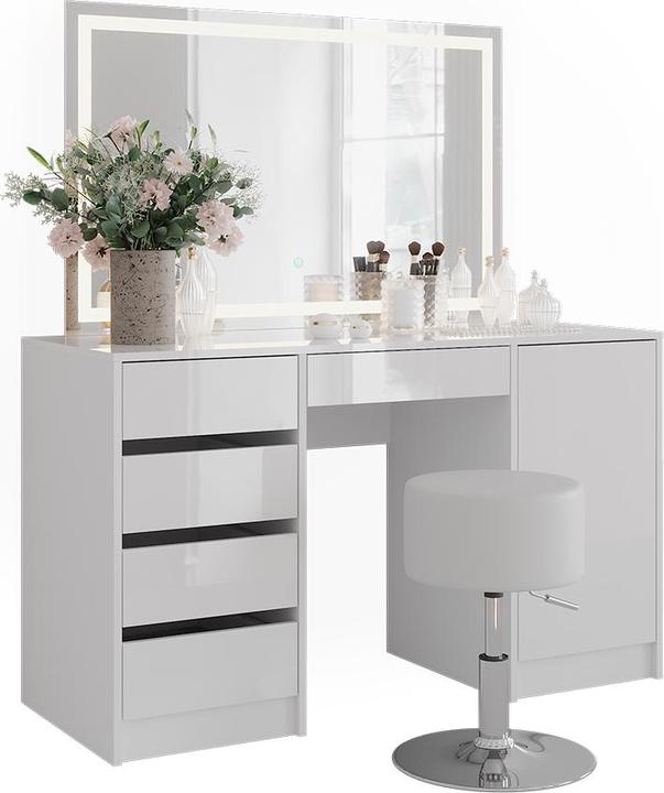 Image du produit Vicco Sherry avec miroir LED et tabouret (128.20 x 50.10 x 76 cm)