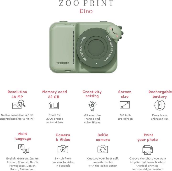 Actual product image The Zoofamily Kinder-Kamera P2- Zoo Print