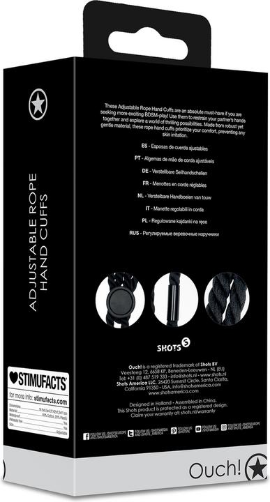 Produktbild Ouch! Adjustable Rope Hand Cuffs