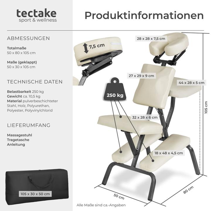 Actual product image tectake Massage chair