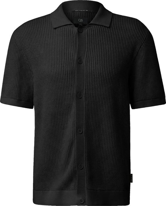 Produktbild s.Oliver Gestreiftes Strickpolo mit durchgehender Knopfleiste (M)