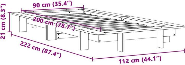Image du produit vidaXL Bettgestell (90 x 200 cm)