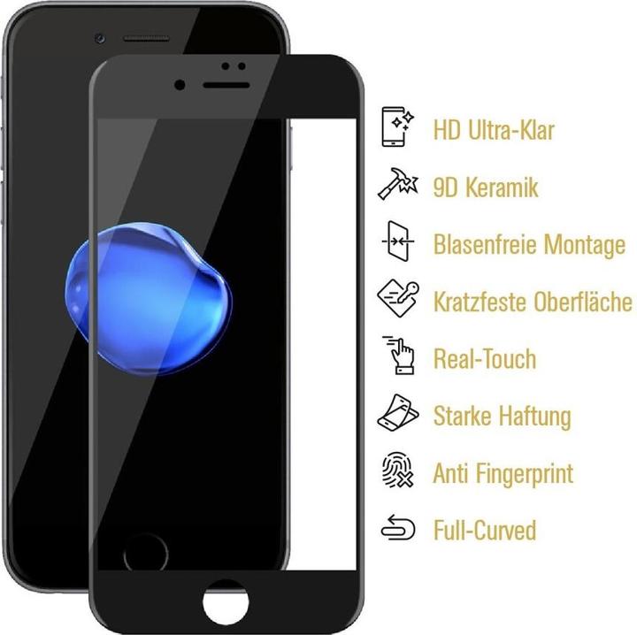 Produktbild Protectorking 2x Ceramic-Glass Full Cover HD Klar (2 Stück, Apple iPhone 8 Plus)