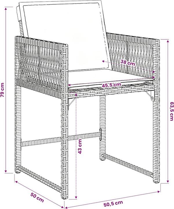 Produktbild vidaXL Garten Essgruppe (220 x 106 x 73 cm)
