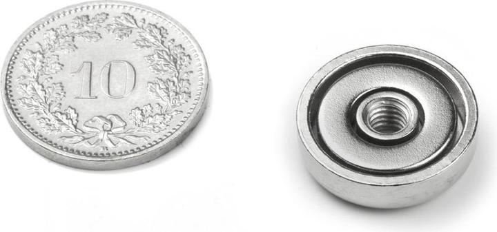 Image du produit Supermagnete Aimant en pot avec filetage intérieur (5x)