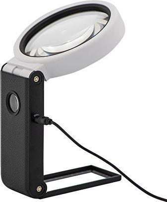 Produktbild Wedo Lupe mit LED-Licht und UV sowie USB und Standfuss sw