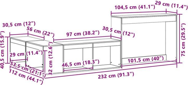 Produktbild vidaXL Nachttisch mit Schreibtisch