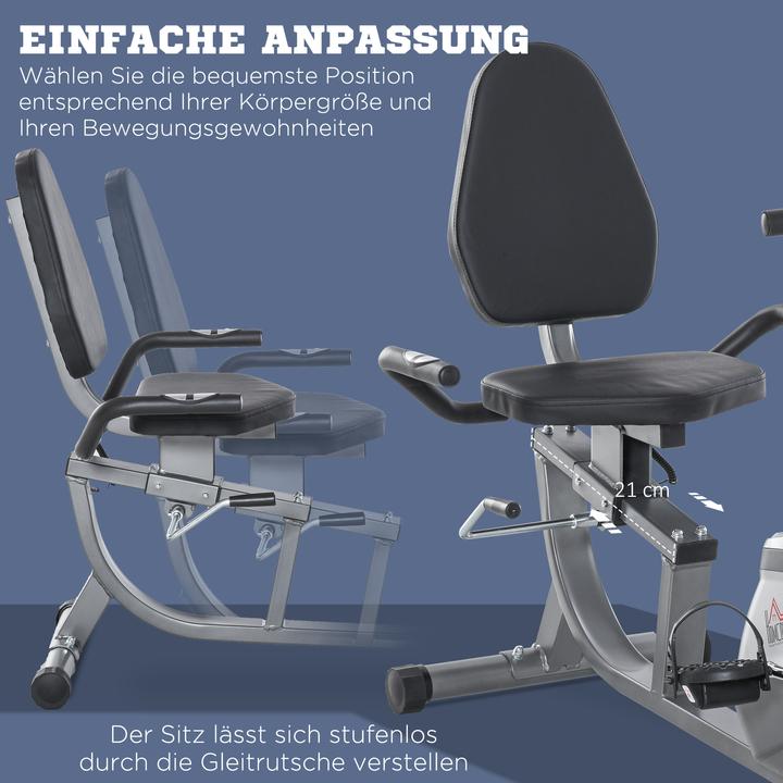 Produktbild Homcom Liegeergometer mit LCD-Anzeige und 8 Stufen