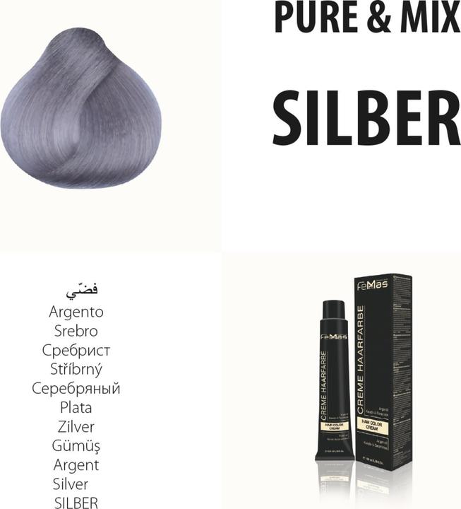 Immagine prodotto FemMas Argento) Colore per capelli Pure & Mix 100ml (Argento)