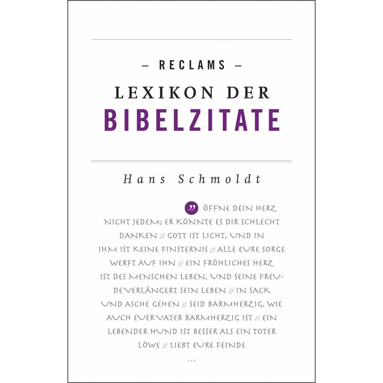 Reclams Lexikon der Bibelzitate, Fachbücher von Hans Schmoldt