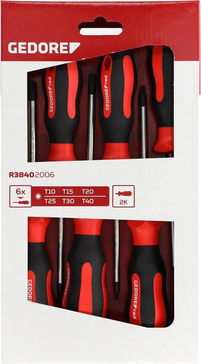Image du produit Gedore Red red R38402006 Jeu de tournevis 2K T10-40 6 pièces (Torx (TX))
