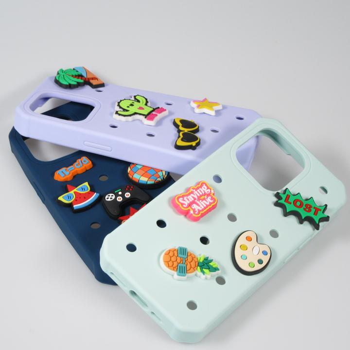 Image du produit PhoneLook Coque Case épais en silicone avec des trous pour les stickers à fixer clair (Apple iPhone 15 Pro)