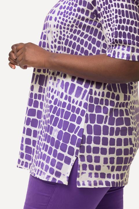 Immagine prodotto Ulla Popken T-shirt in cotone Pima con applicazioni, scollo a girocollo e mezze maniche (42, 44)