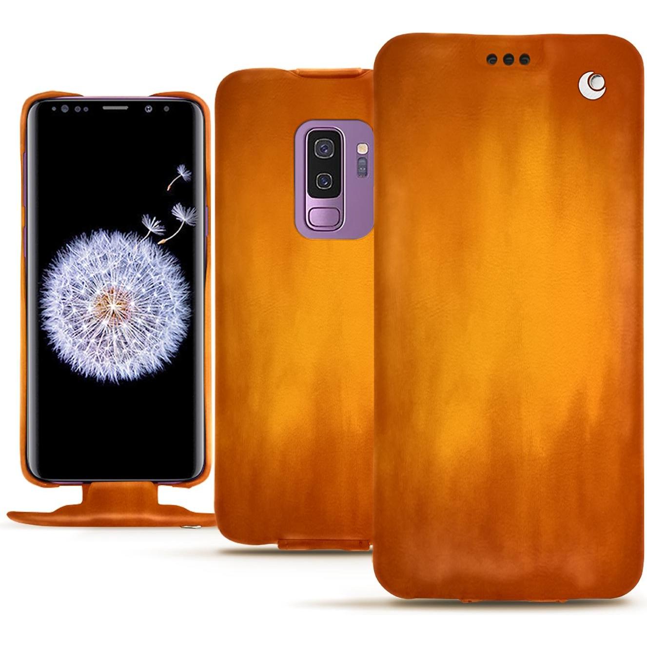 Thumbnail - Noreve Lederschutzhülle vertikal (Samsung Galaxy S9+), Smartphone Hülle, Orange